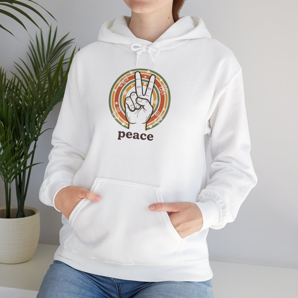 Peace Sign Hoodie — Retro Vibe Peace Hand Graphic Sweatshirt