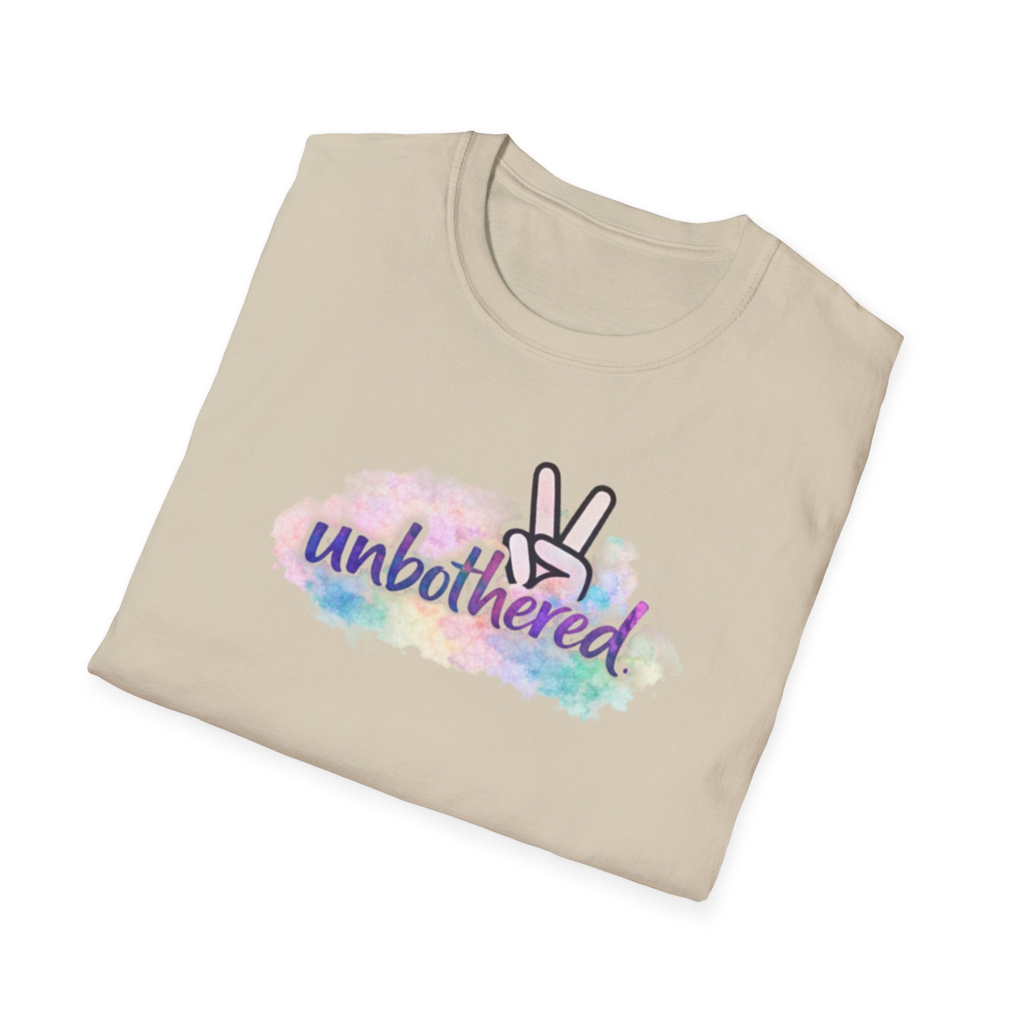 Unbothered Peace Sign T‑Shirt — Colorful Watercolor Graphic Tee