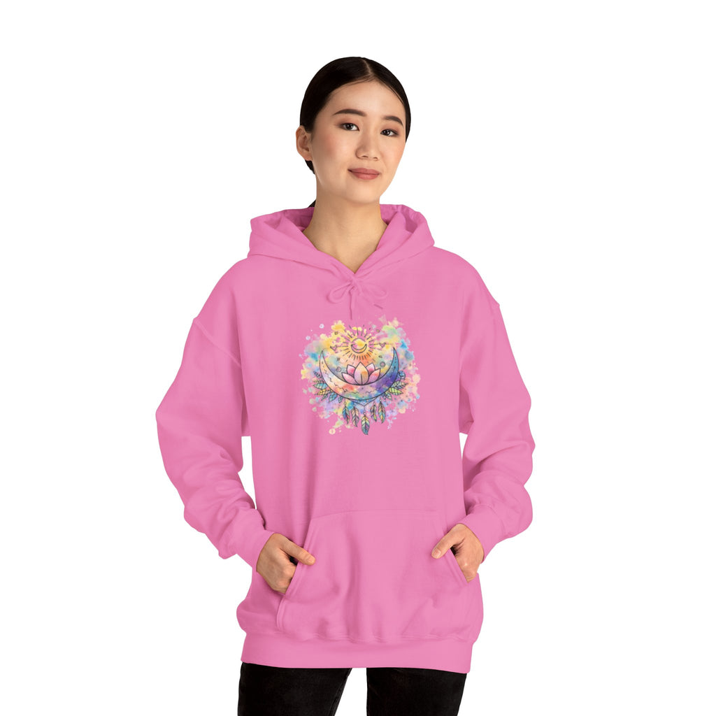 Lotus Watercolor Hoodie – Boho Spiritual Yoga Sweatshirt