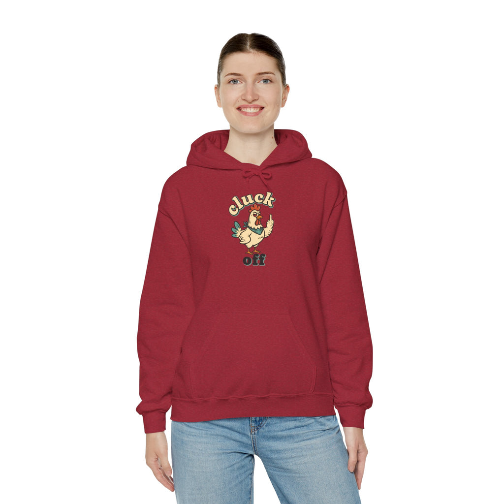 'Cluck Off' Chicken Hoodie – Funny Retro Farm Animal Pullover
