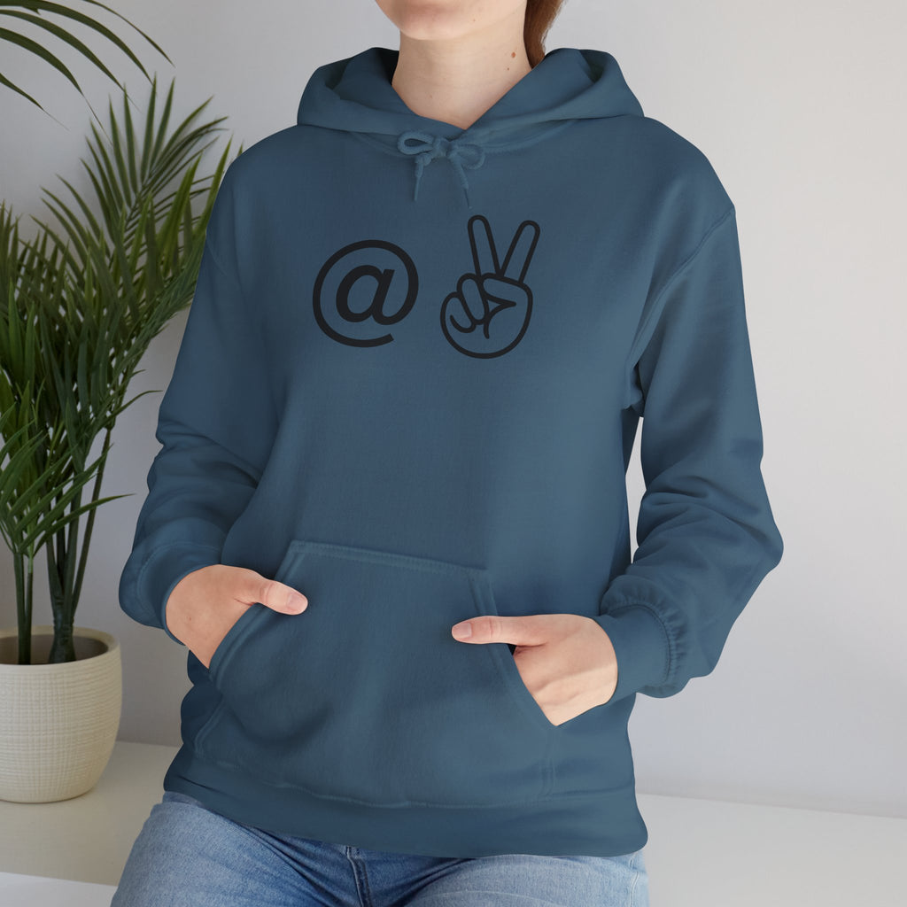 At Peace Minimal Hand Graphic Hoodie — Peaceful Vibes Unisex Hoodie