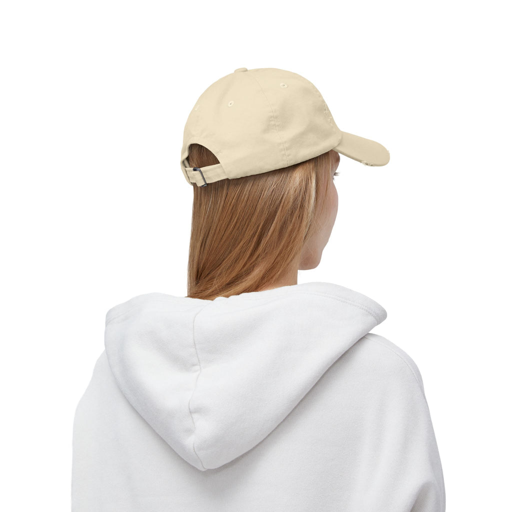 Distressed Embroidered "@ Peace" Cap