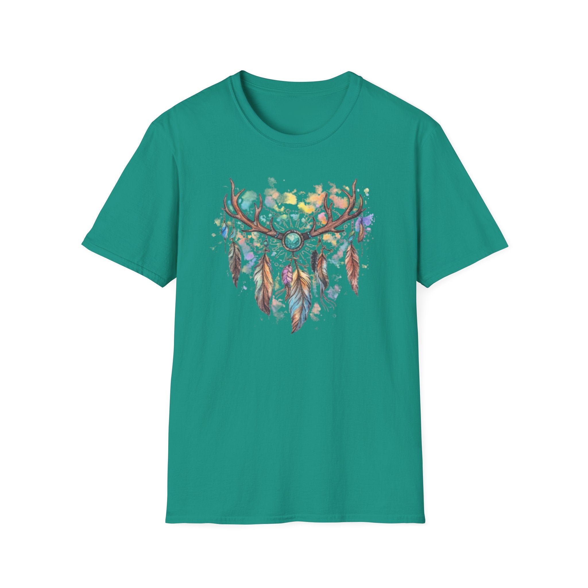 Boho Antler Dreamcatcher Watercolor T-Shirt