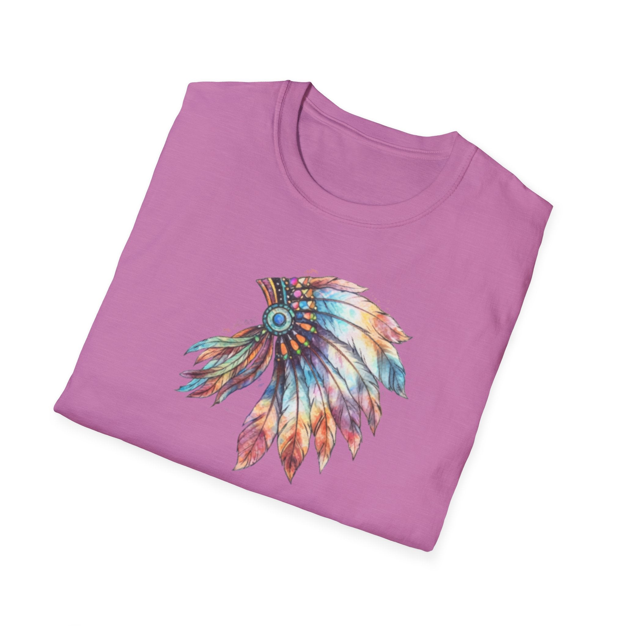 Native American Watercolor Headdress T-Shirt