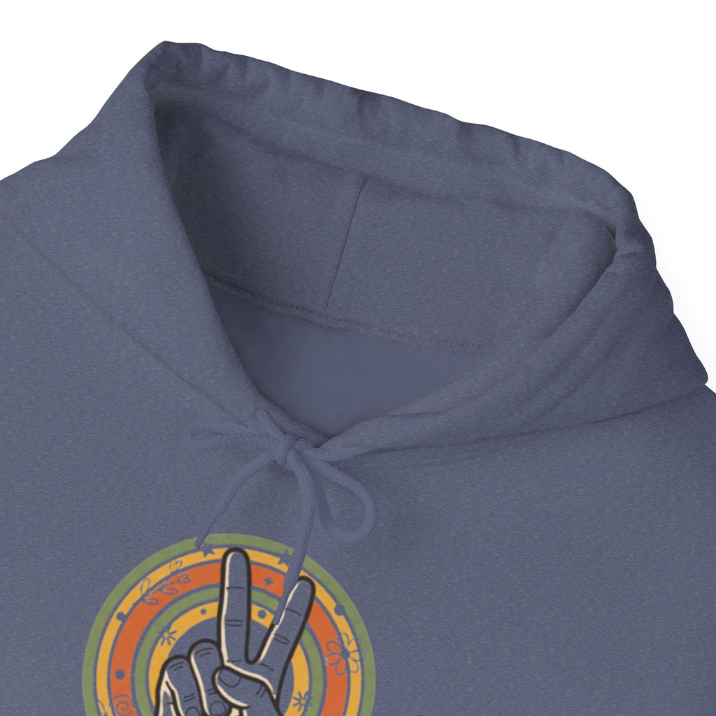 Peace Sign Hoodie — Retro Vibe Peace Hand Graphic Sweatshirt