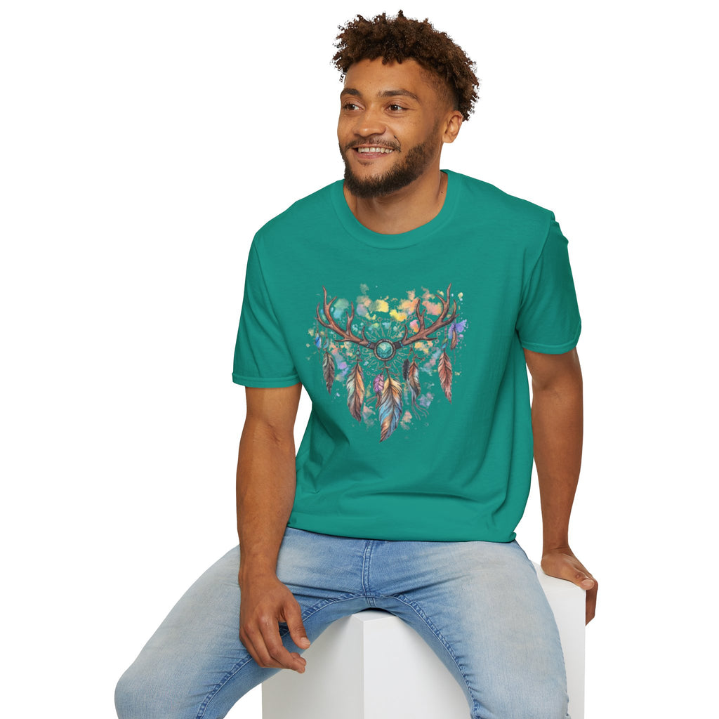 Boho Antler Dreamcatcher Watercolor T-Shirt