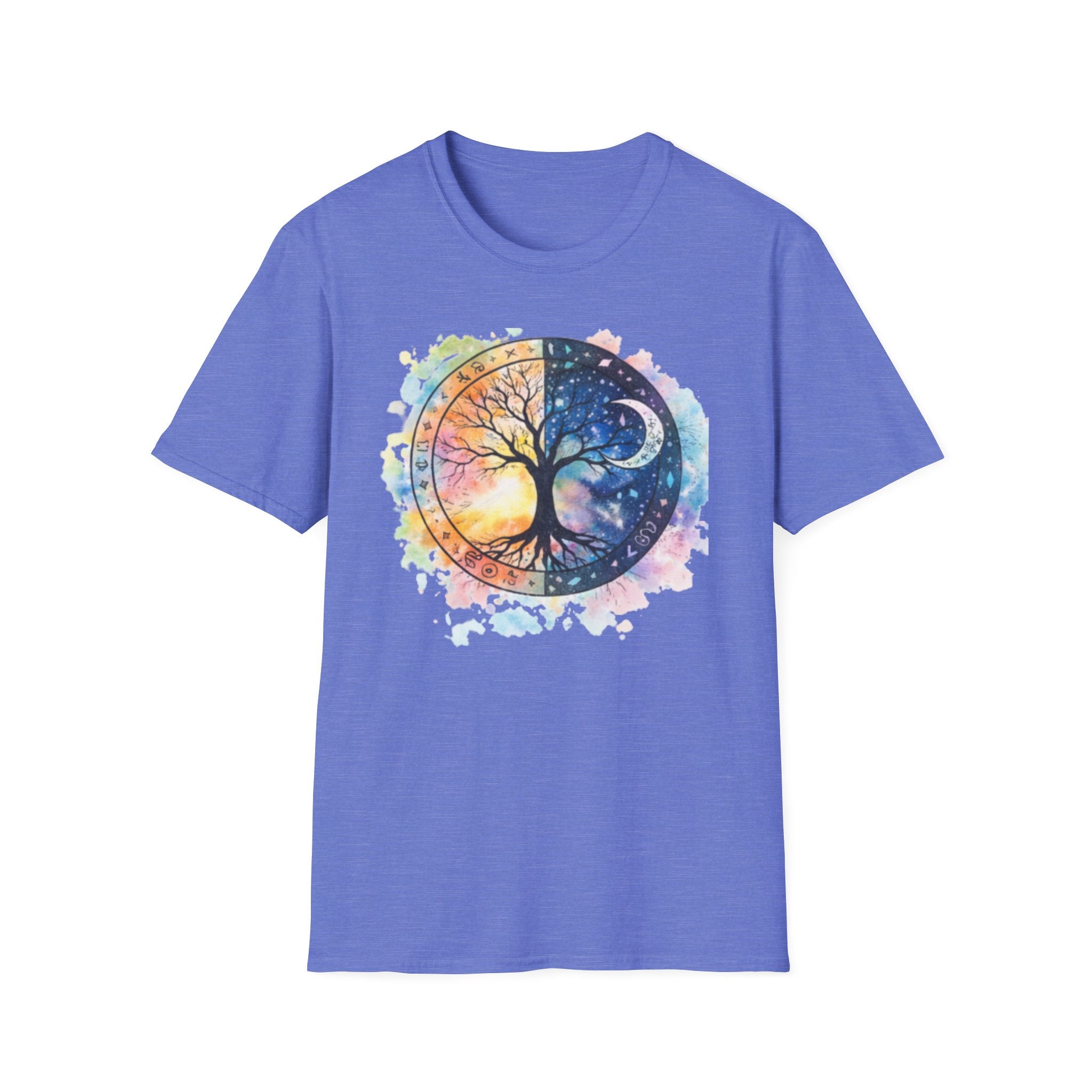 Tree of Life Yin Yang T-Shirt — Watercolor Sun & Moon Graphic Tee
