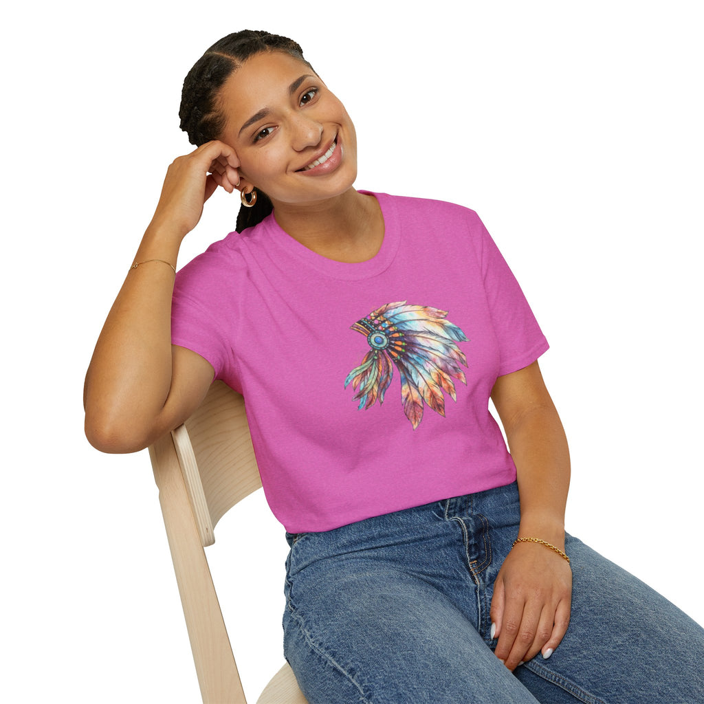 Native American Watercolor Headdress T-Shirt