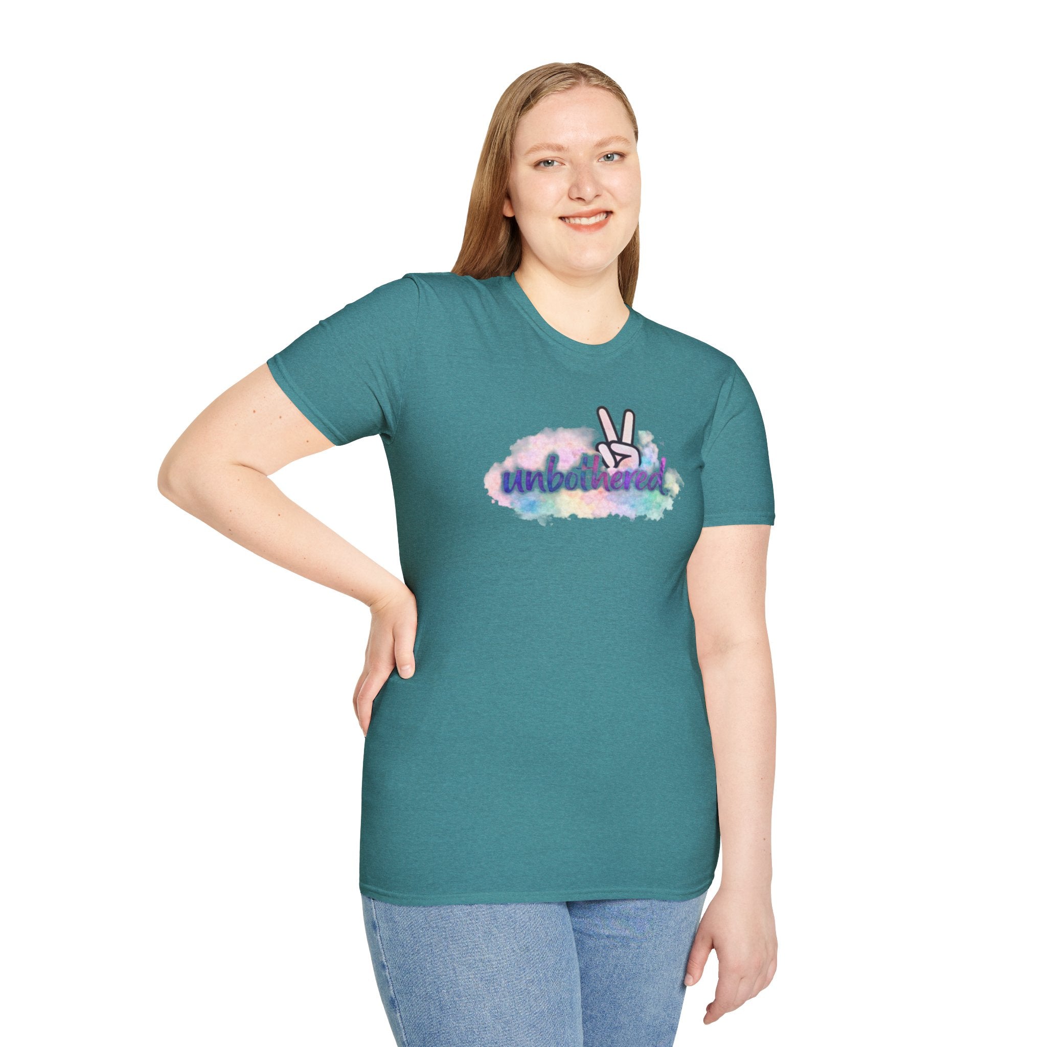 Unbothered Peace Sign T‑Shirt — Colorful Watercolor Graphic Tee