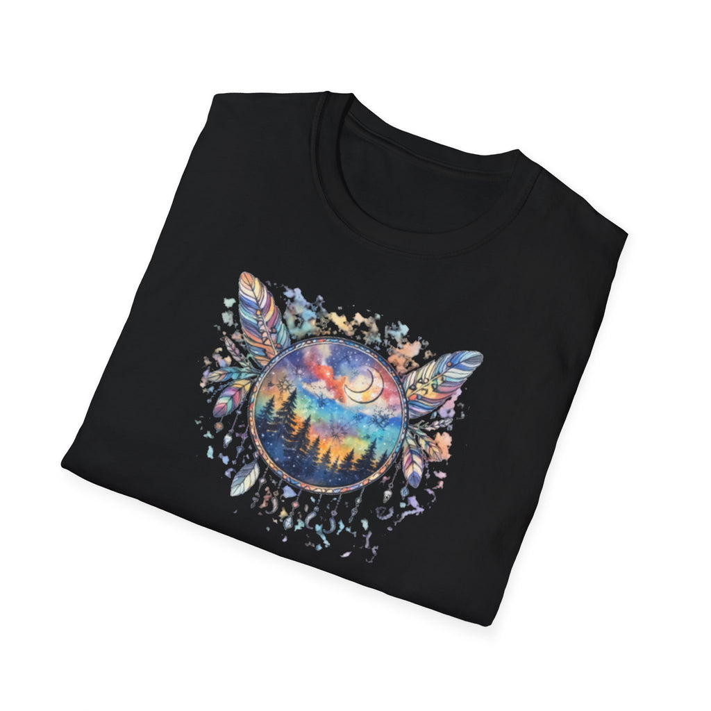 Watercolor Dreamcatcher Sunset T-Shirt — Boho Spiritual Tee