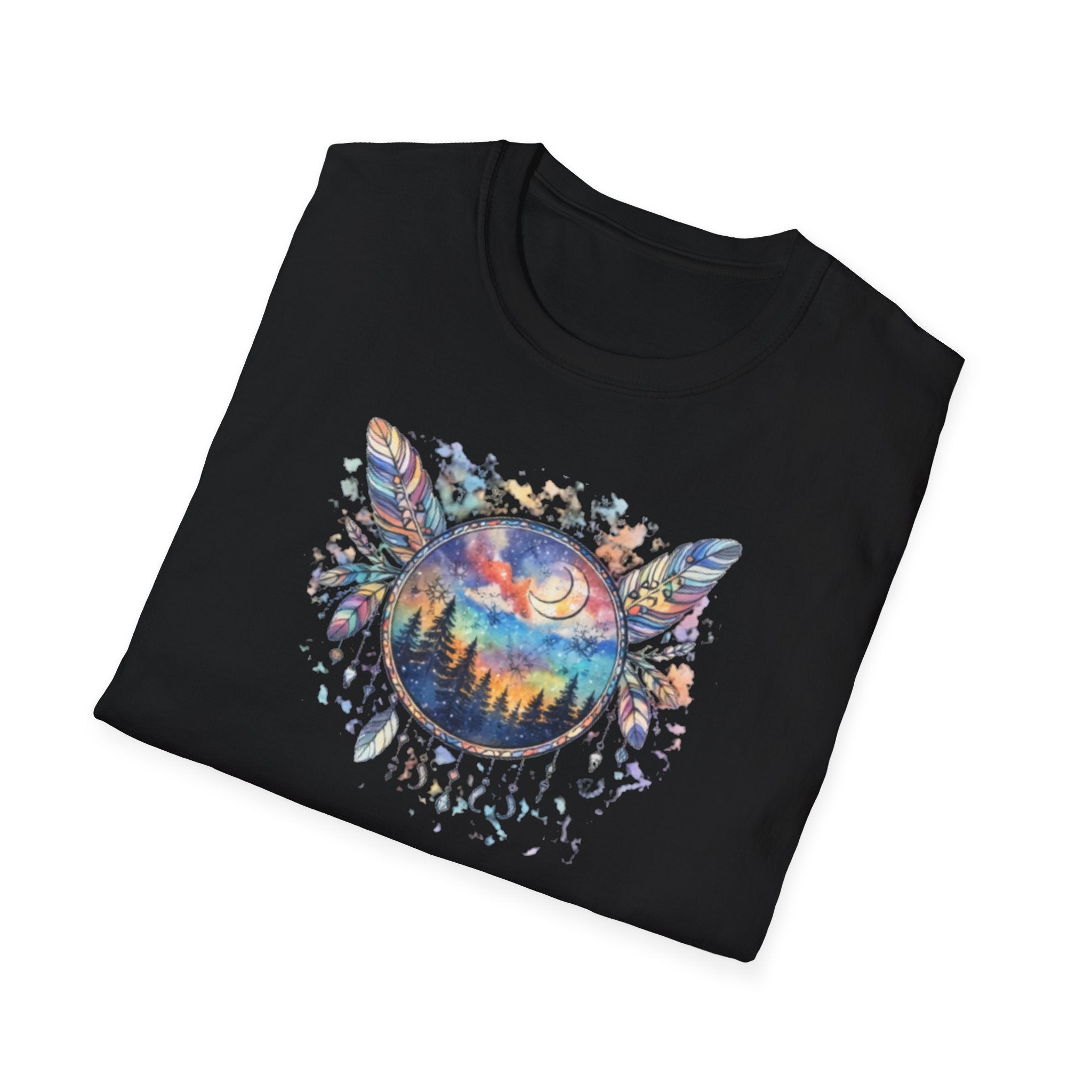 Watercolor Dreamcatcher Sunset T-Shirt — Boho Spiritual Tee