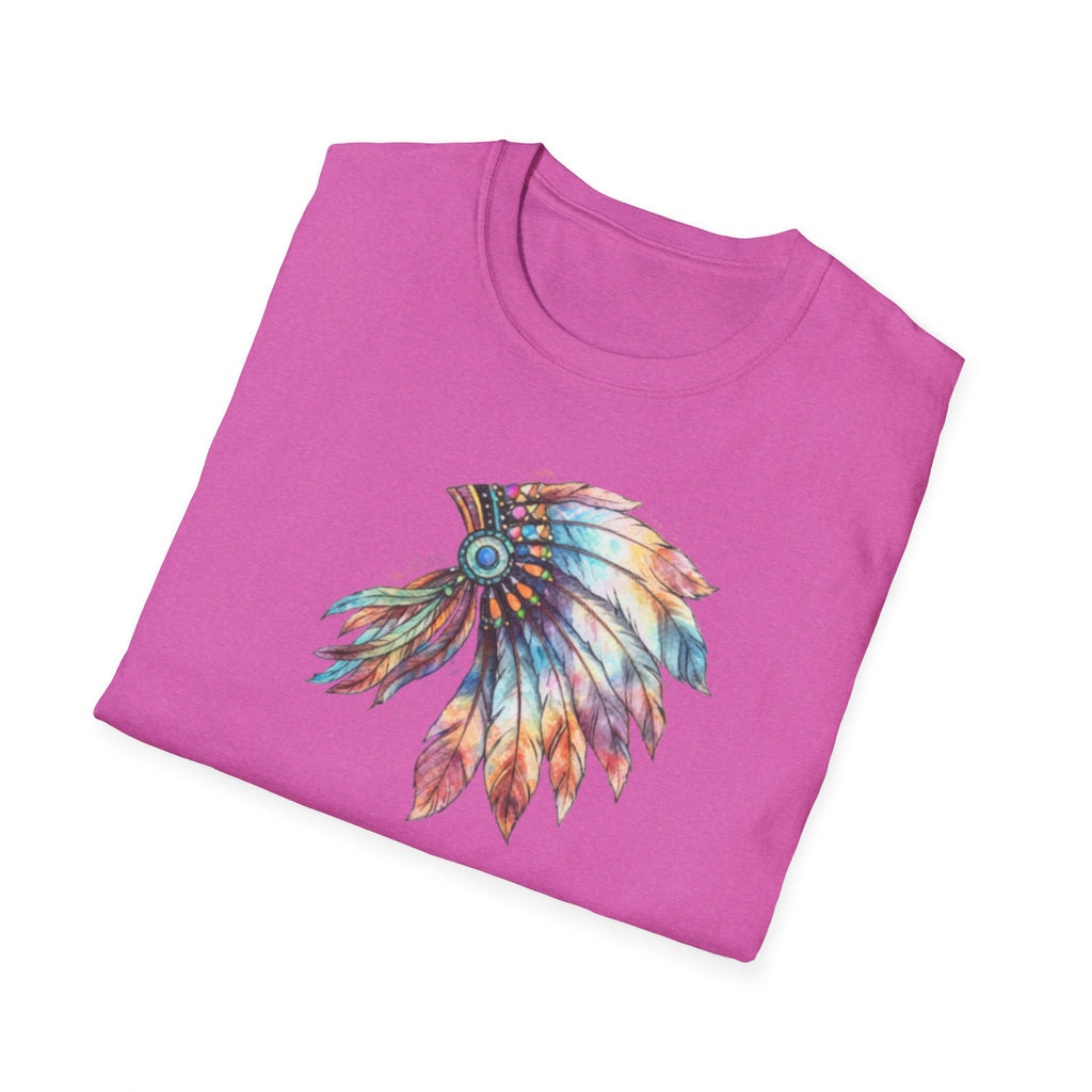 Native American Watercolor Headdress T-Shirt