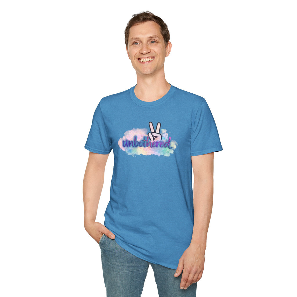 Unbothered Peace Sign T‑Shirt — Colorful Watercolor Graphic Tee