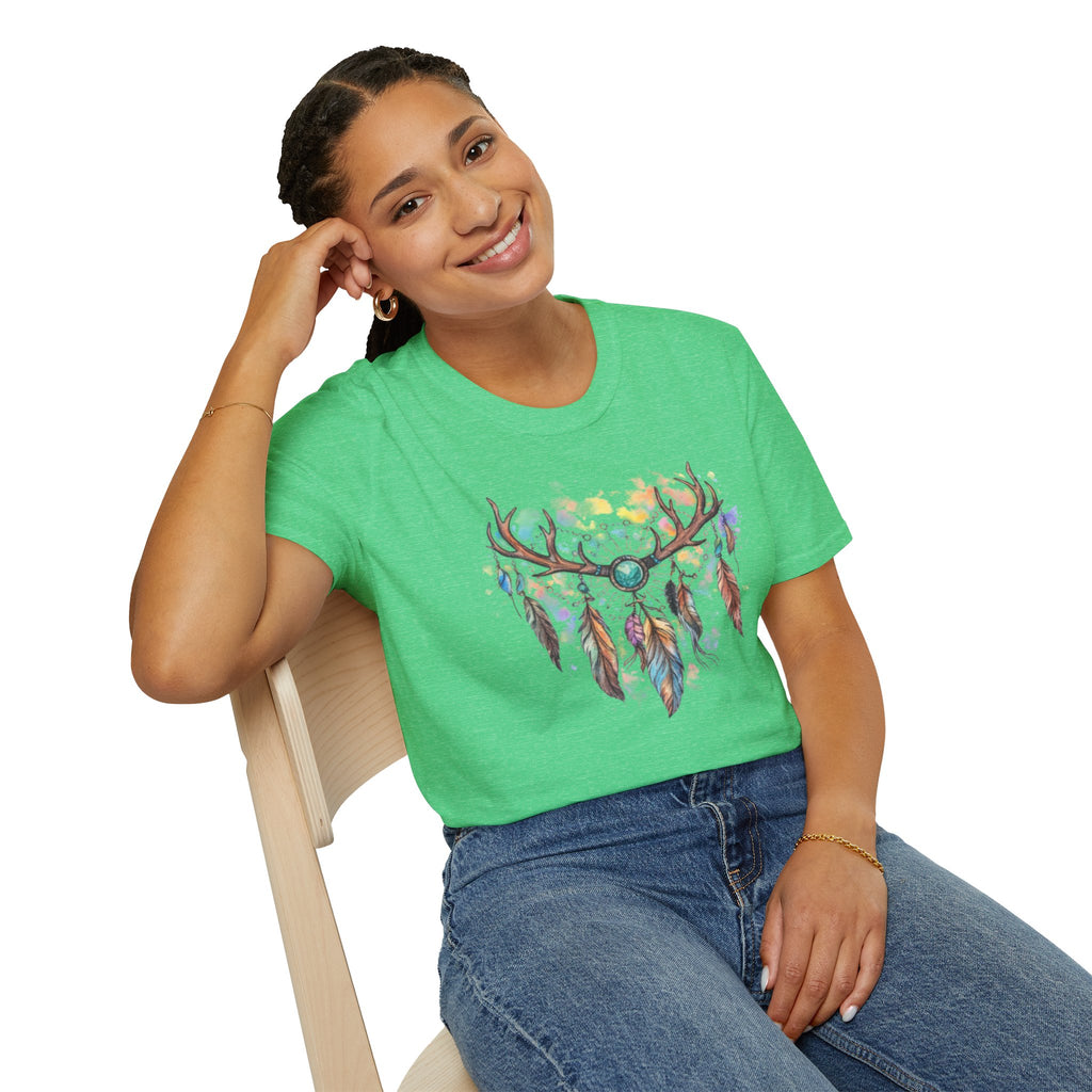 Boho Antler Dreamcatcher Watercolor T-Shirt