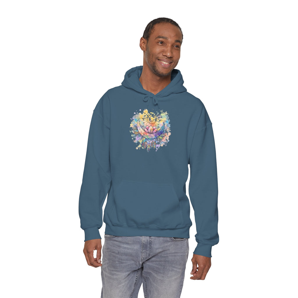 Lotus Watercolor Hoodie – Boho Spiritual Yoga Sweatshirt