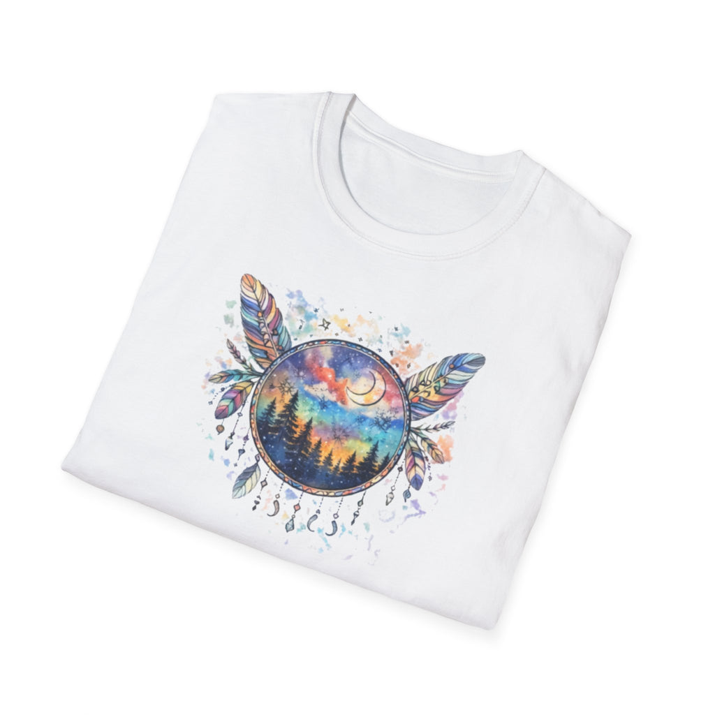 Watercolor Dreamcatcher Sunset T-Shirt — Boho Spiritual Tee