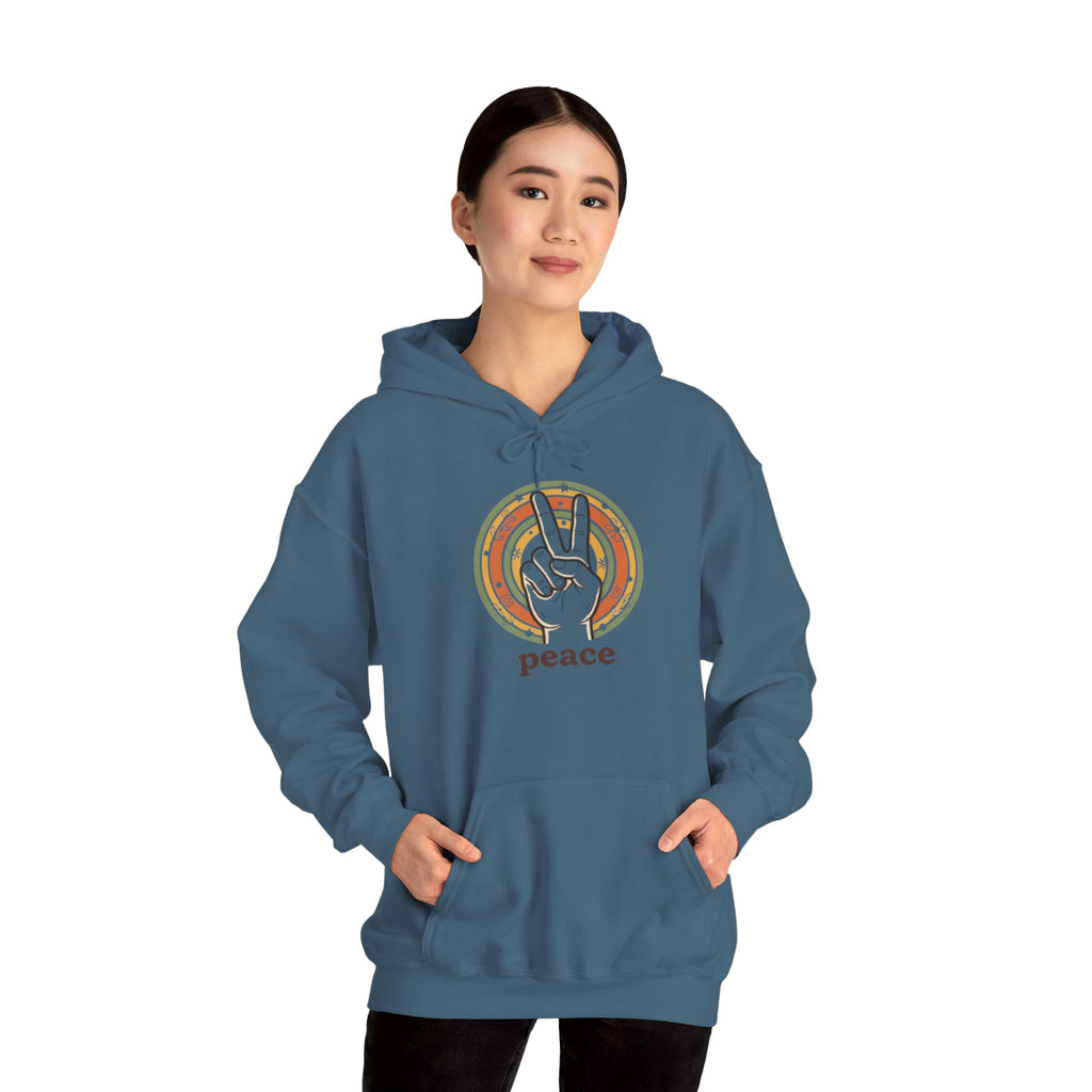 Peace Sign Hoodie — Retro Vibe Peace Hand Graphic Sweatshirt