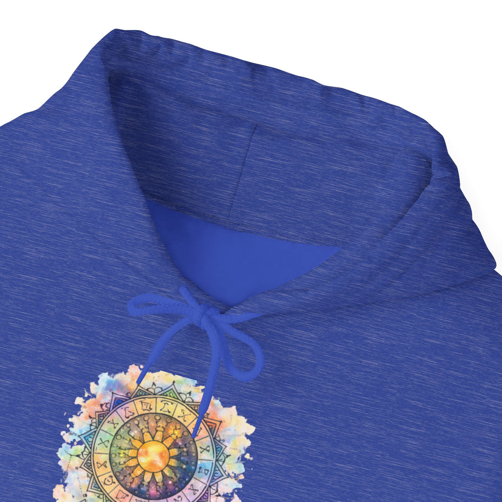 Astrology Compass Hoodie — Boho Tie-Dye Mandala Graphic