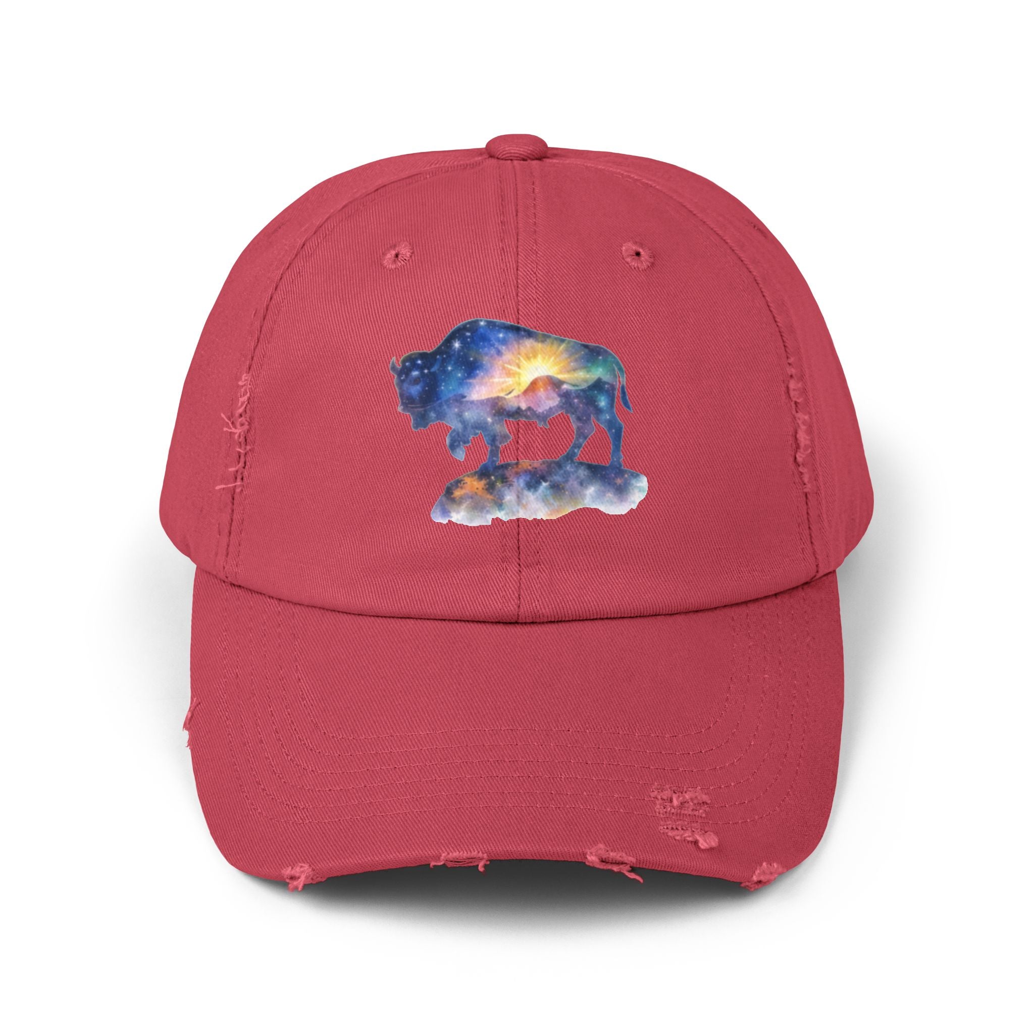 Distressed Bison Hat — Galaxy Sky Bison Cap