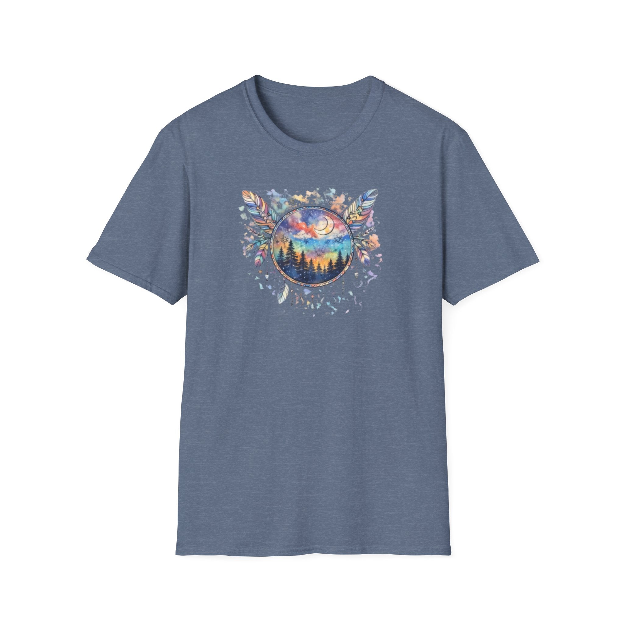 Watercolor Dreamcatcher Sunset T-Shirt — Boho Spiritual Tee