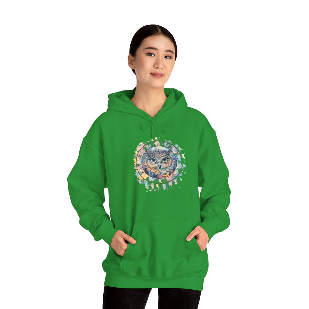 Owl Mandala Hoodie — Colorful Spiritual Owl Graphic Sweatshirt
