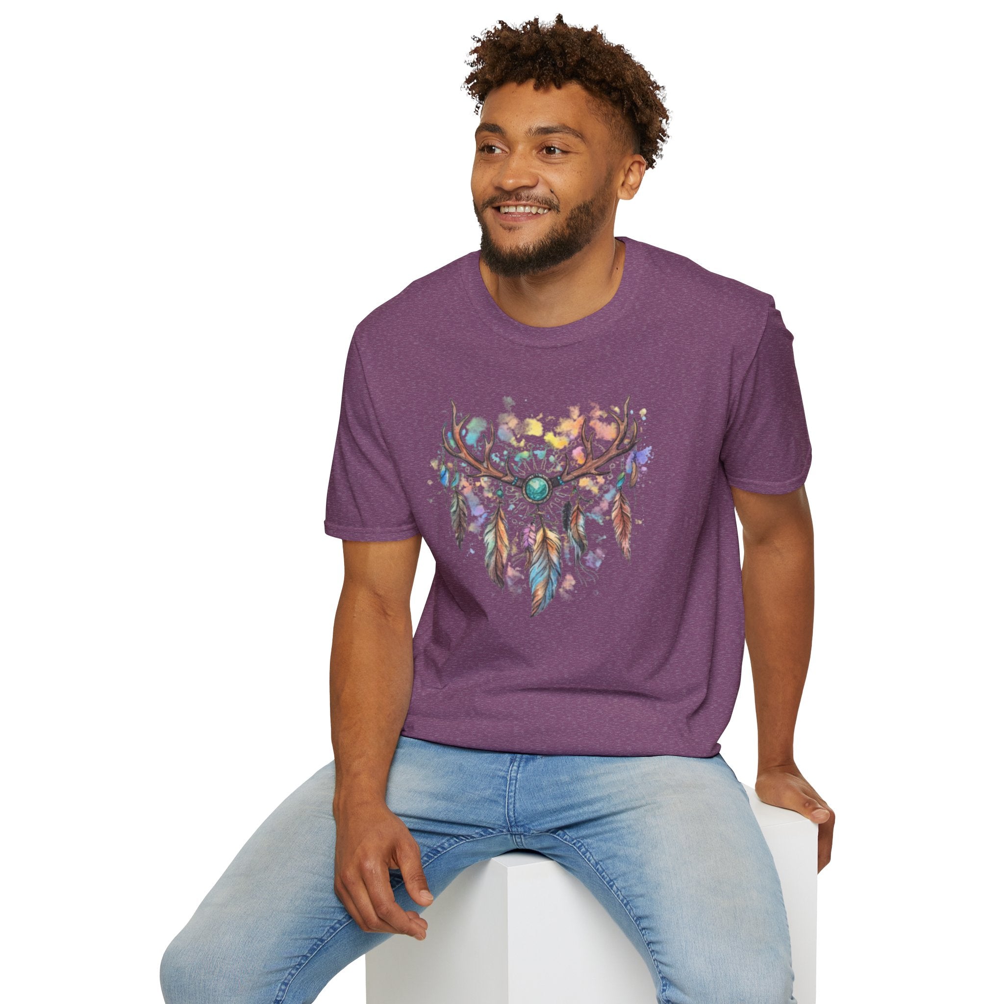 Boho Antler Dreamcatcher Watercolor T-Shirt