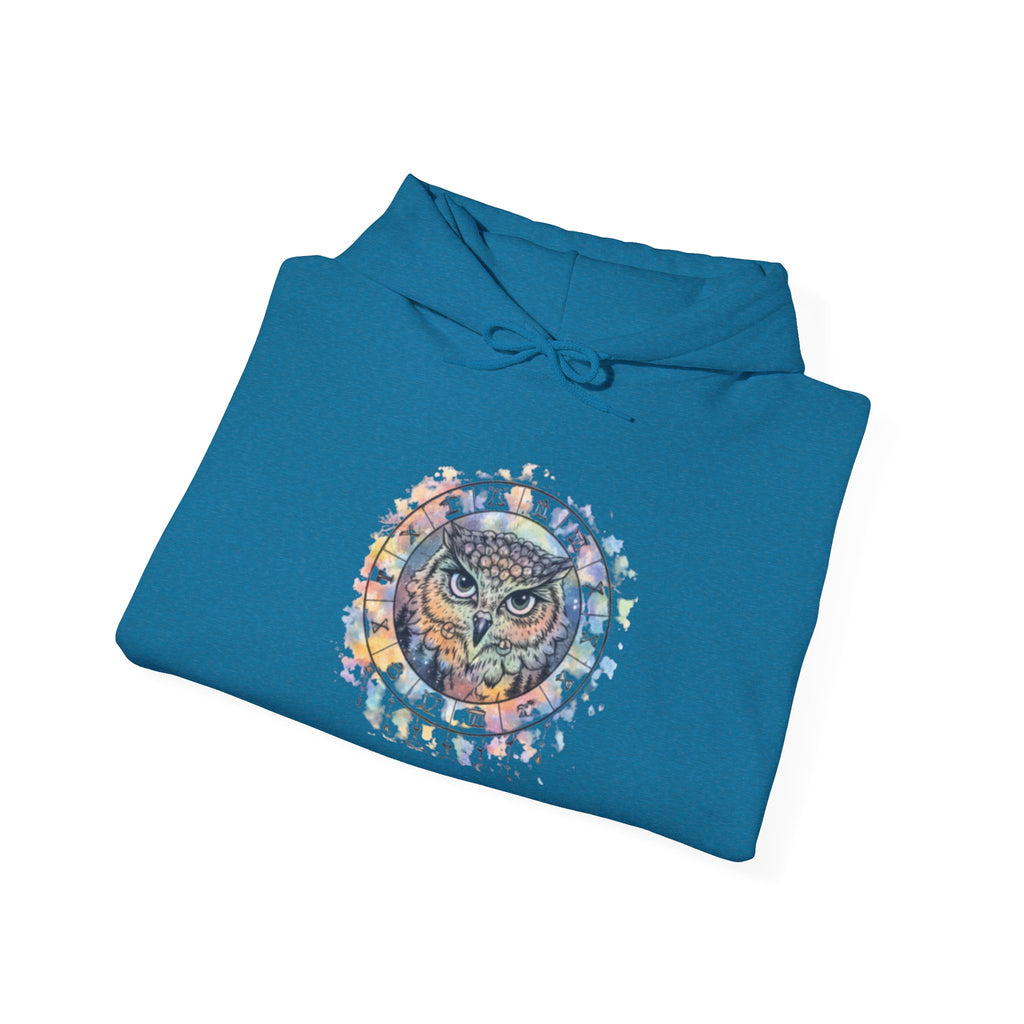 Owl Mandala Hoodie — Colorful Spiritual Owl Graphic Sweatshirt