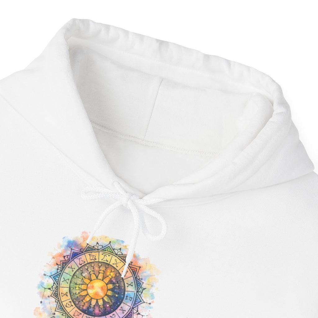 Astrology Compass Hoodie — Boho Tie-Dye Mandala Graphic