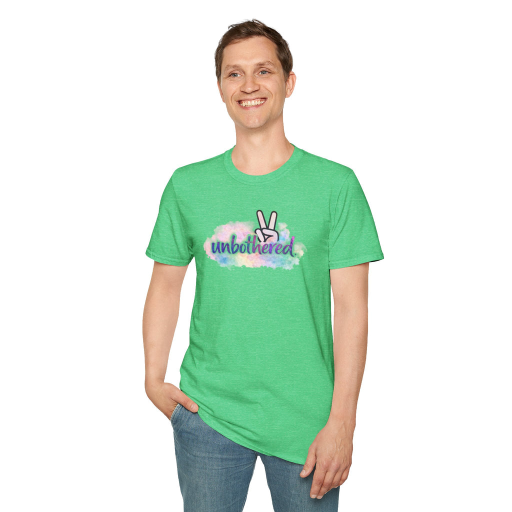 Unbothered Peace Sign T‑Shirt — Colorful Watercolor Graphic Tee