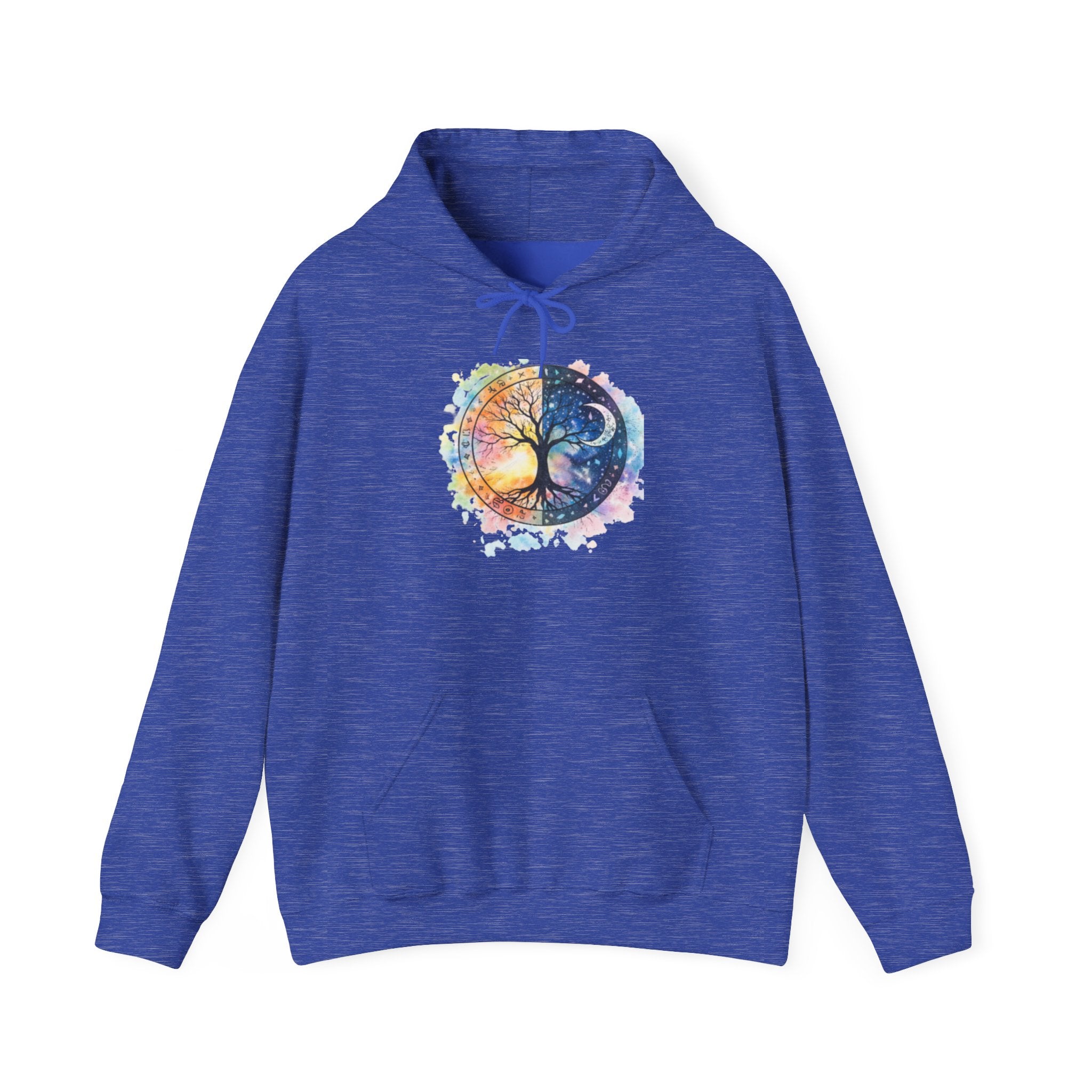 Yin Yang Tree Of Life Hoodie — Colorful Sun & Moon Spiritual Pullover
