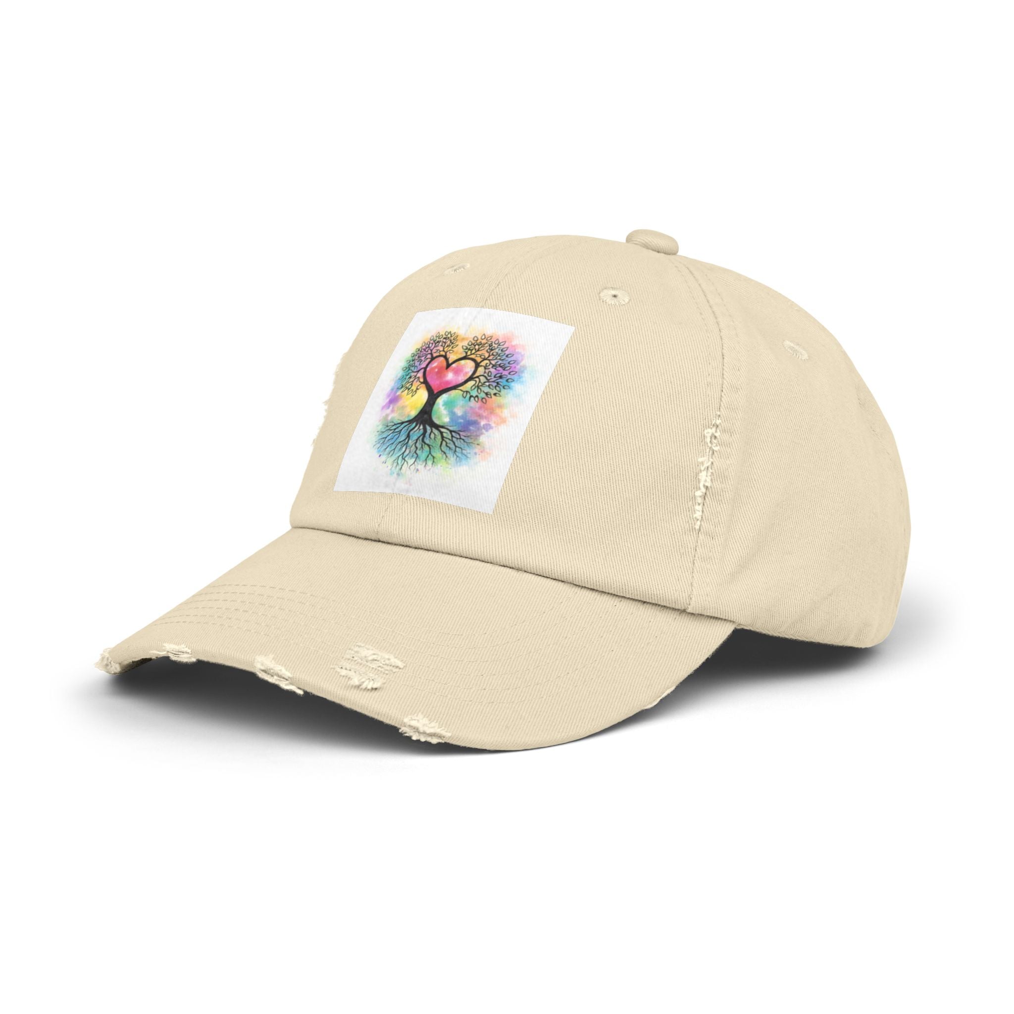 Water color Tree of Life Distressed Hat