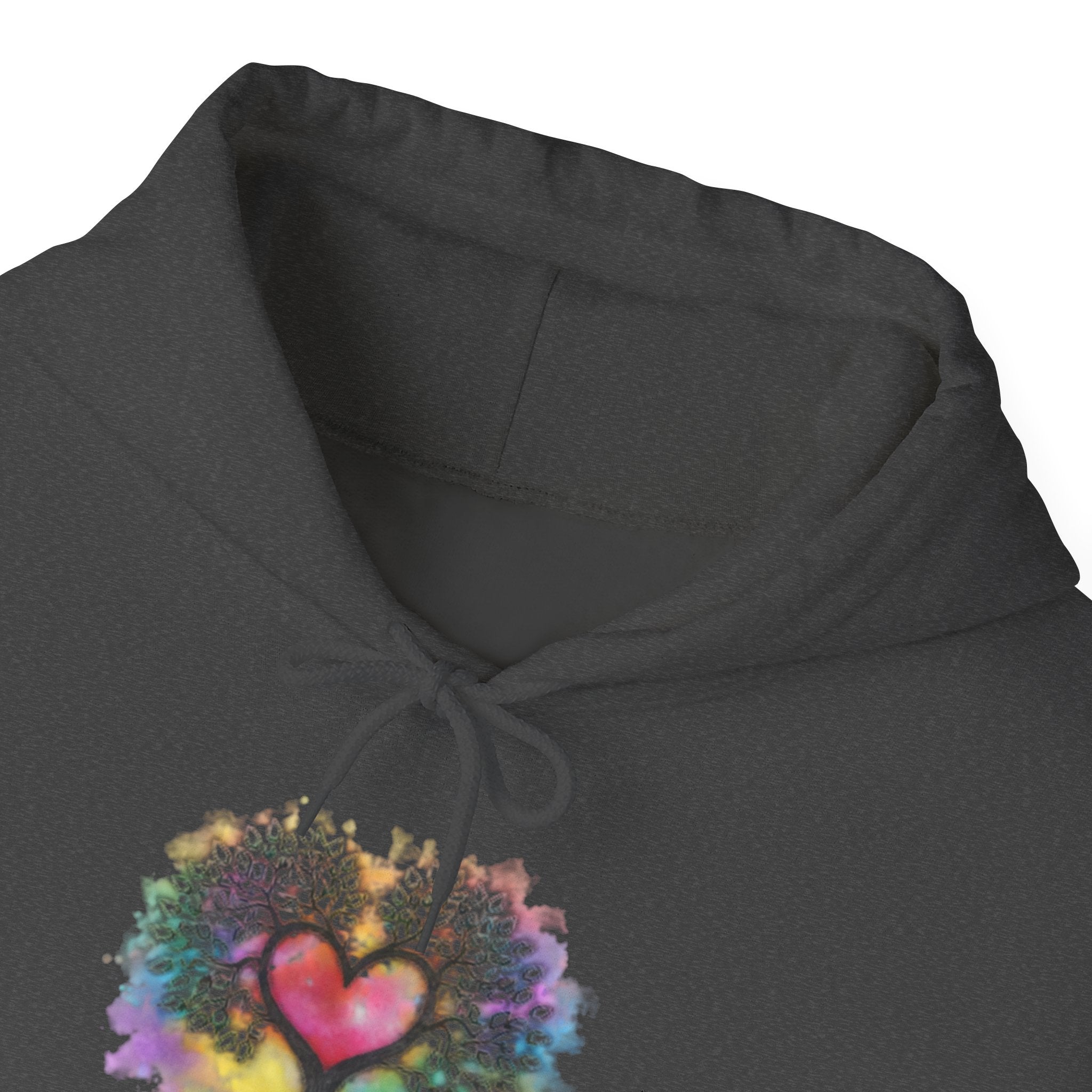 Rainbow Heart Tree Hoodie — Vibrant Spiritual Love Pullover