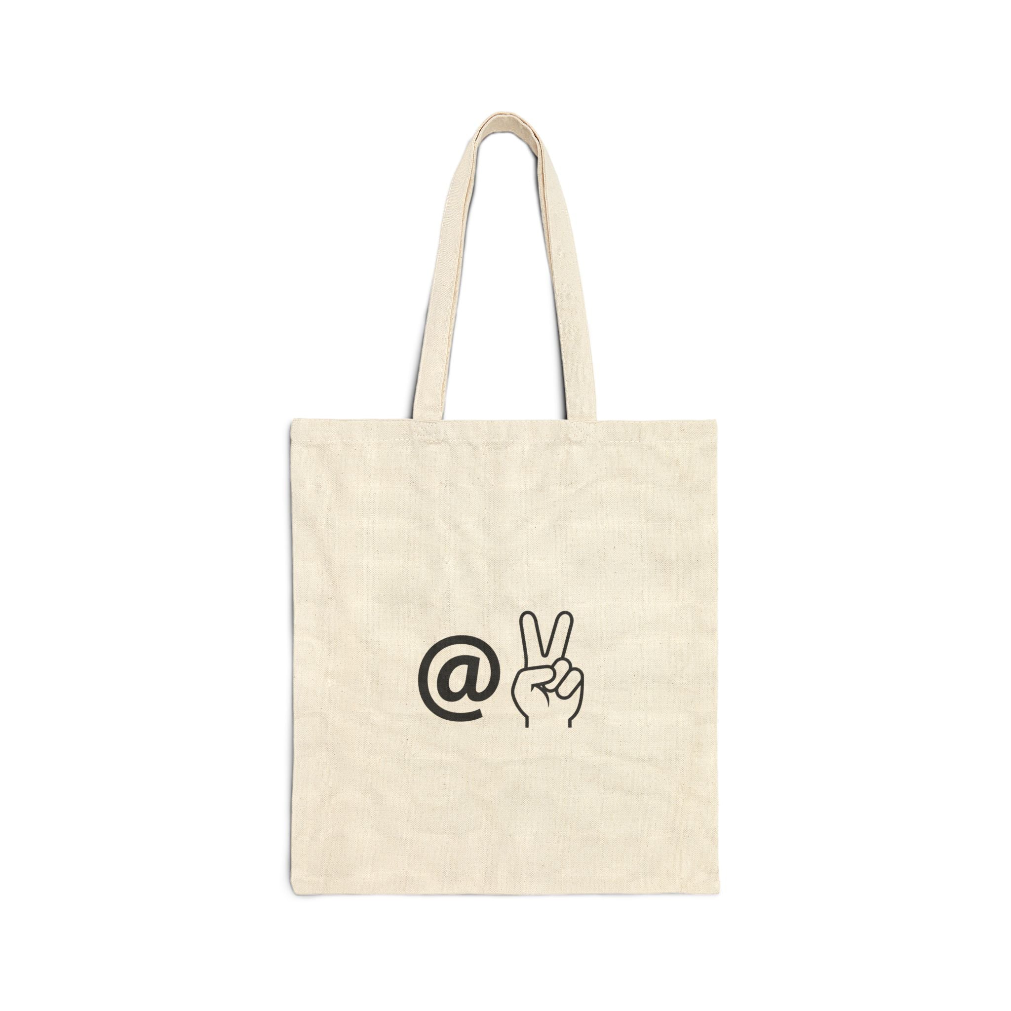 At Peace Canvas Tote Bag — Cotton Canvas Carryall with 'At Peace' Design