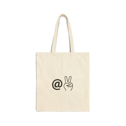 At Peace Canvas Tote Bag — Cotton Canvas Carryall with 'At Peace' Design