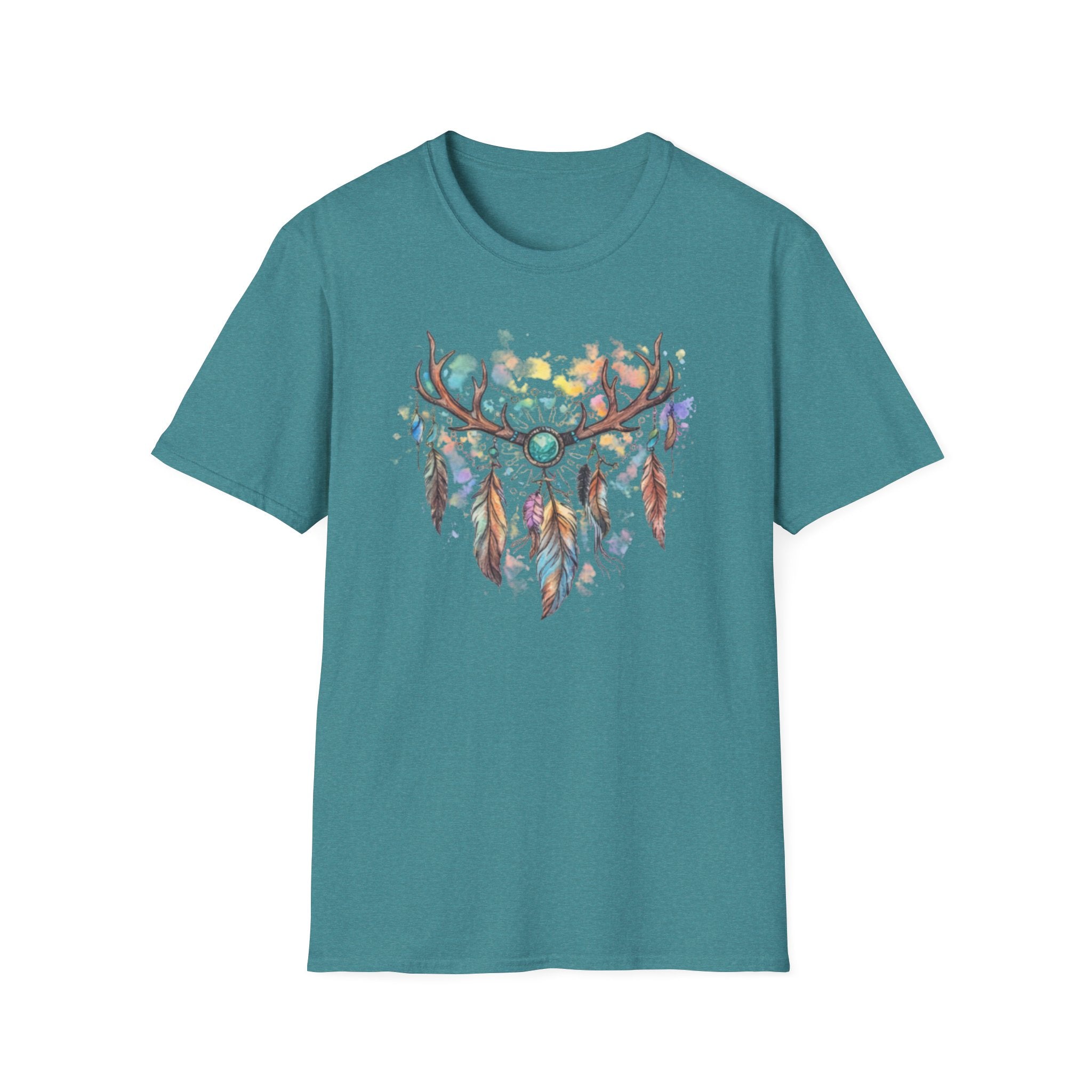 Boho Antler Dreamcatcher Watercolor T-Shirt