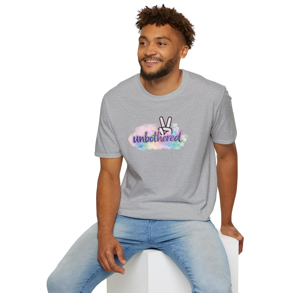 Unbothered Peace Sign T‑Shirt — Colorful Watercolor Graphic Tee
