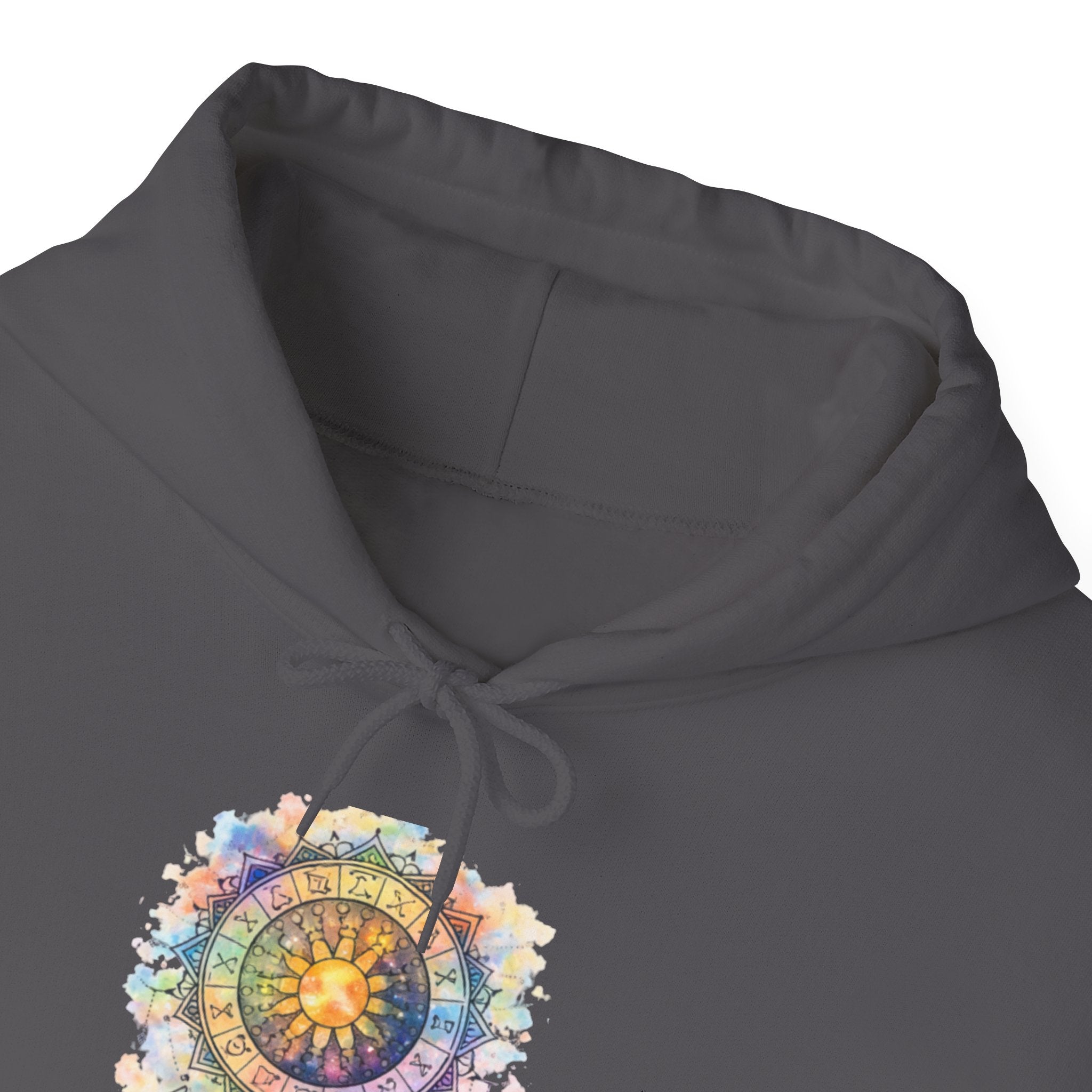 Astrology Compass Hoodie — Boho Tie-Dye Mandala Graphic