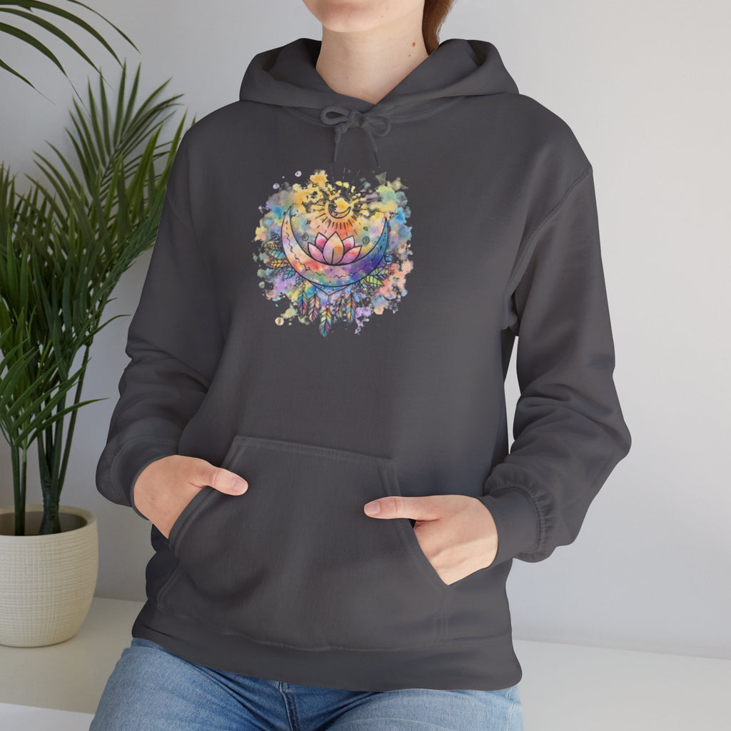 Lotus Watercolor Hoodie – Boho Spiritual Yoga Sweatshirt
