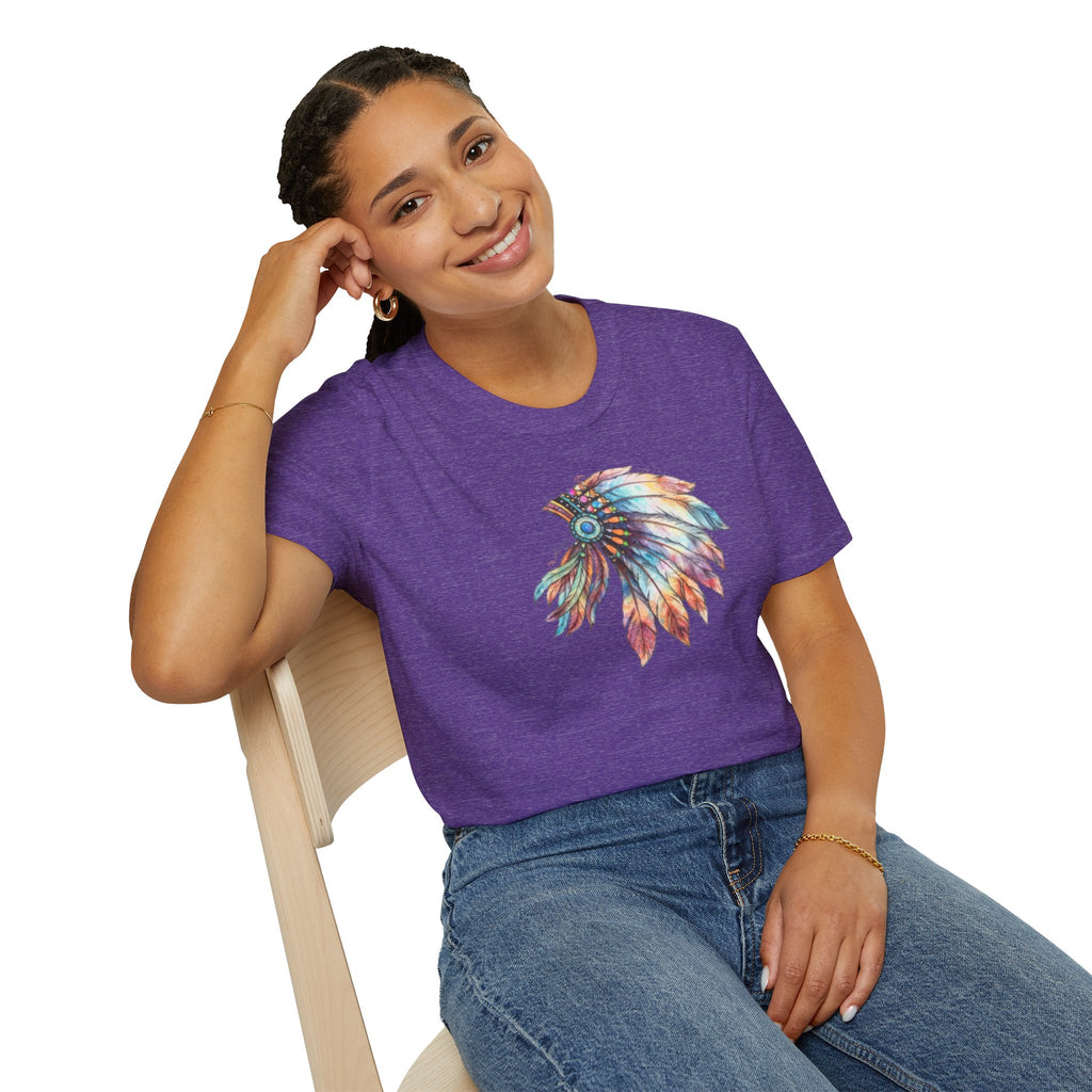 Native American Watercolor Headdress T-Shirt