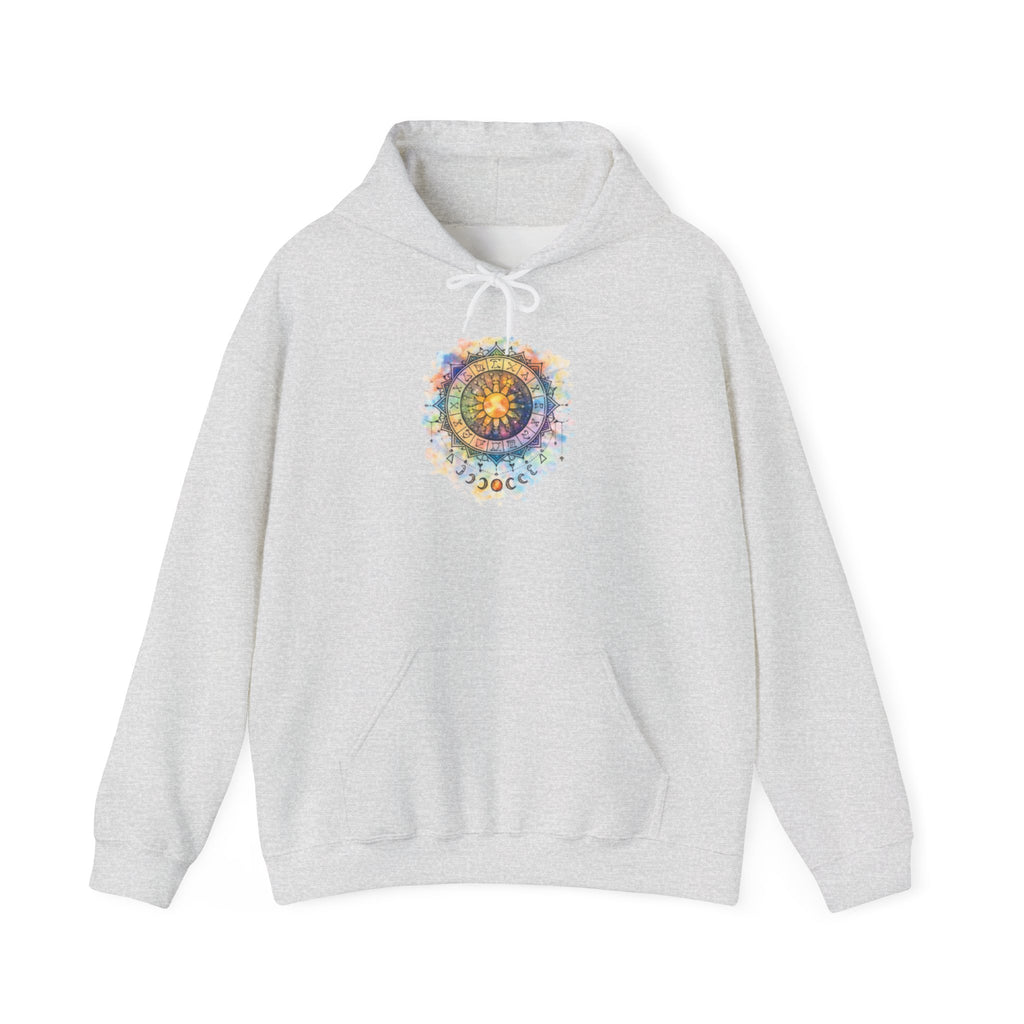 Astrology Compass Hoodie — Boho Tie-Dye Mandala Graphic