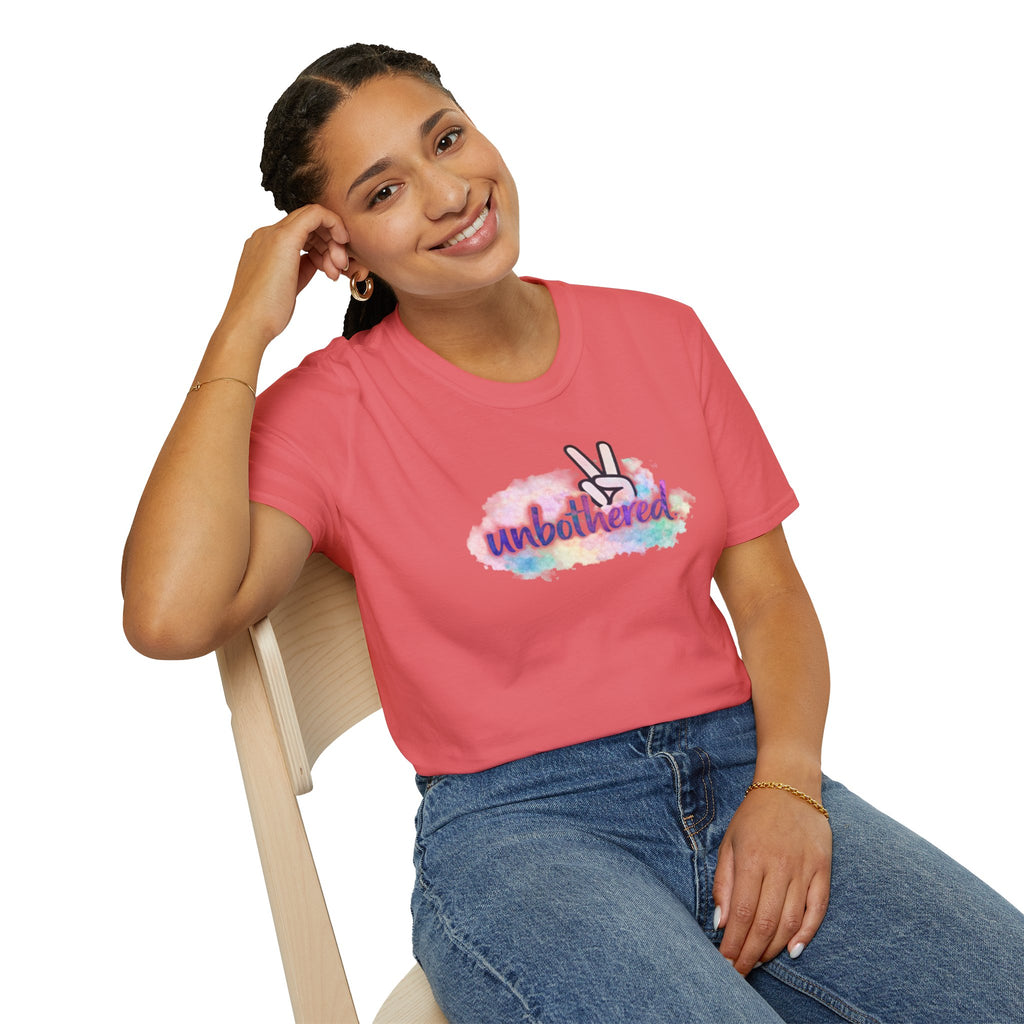 Unbothered Peace Sign T‑Shirt — Colorful Watercolor Graphic Tee