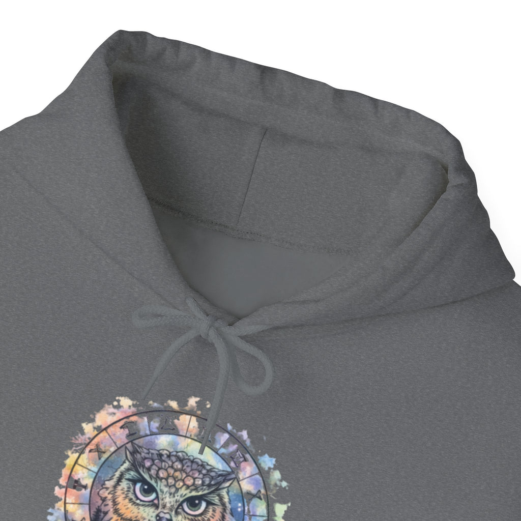 Owl Mandala Hoodie — Colorful Spiritual Owl Graphic Sweatshirt