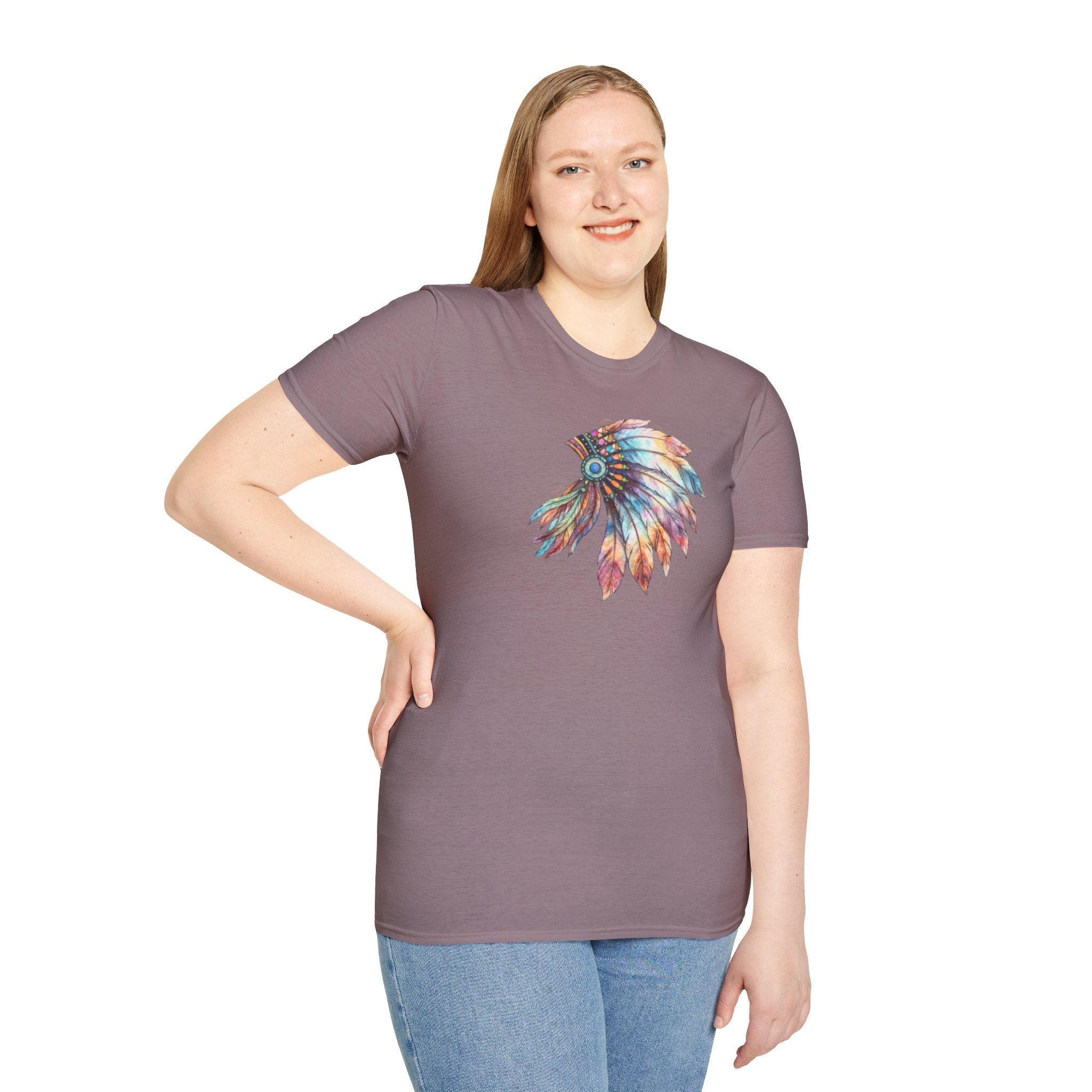 Native American Watercolor Headdress T-Shirt