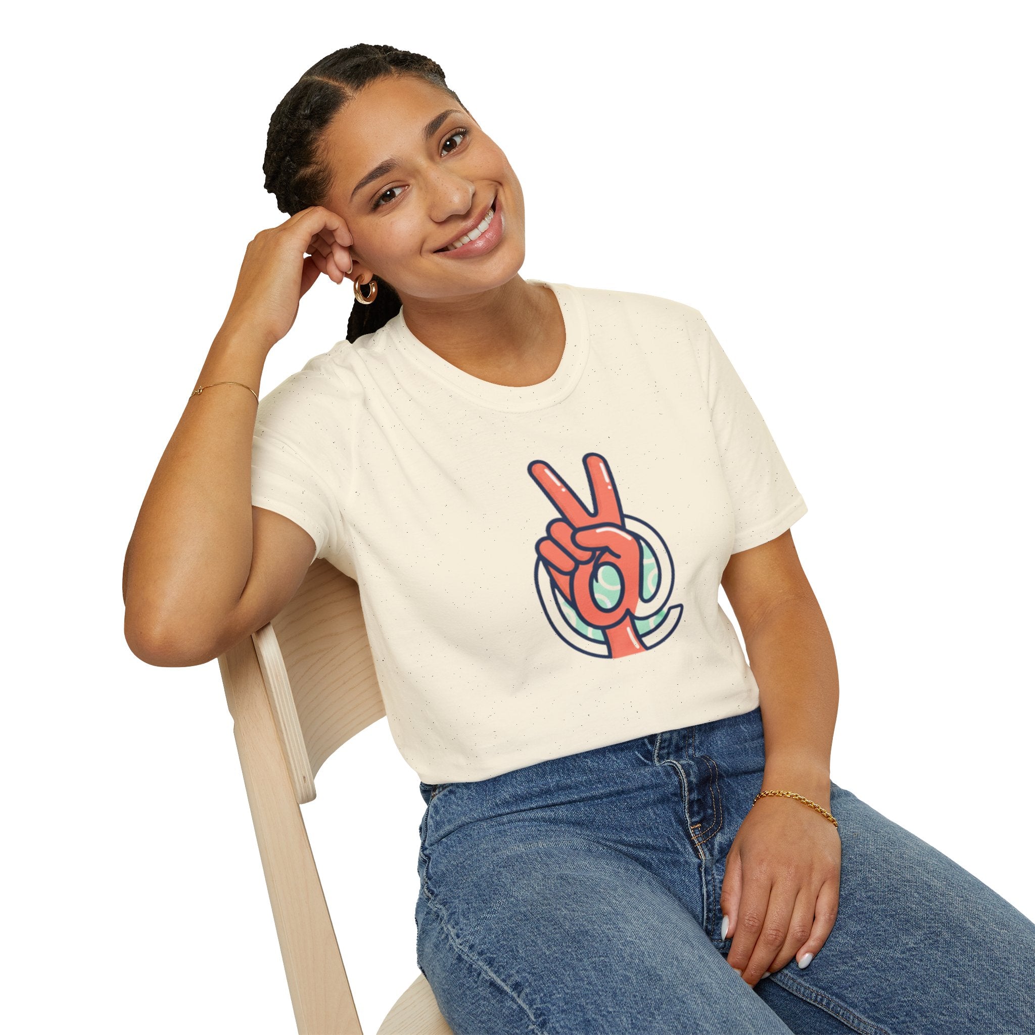 Peace Sign Hand T-Shirt | Retro Vibes, Minimal Graphic