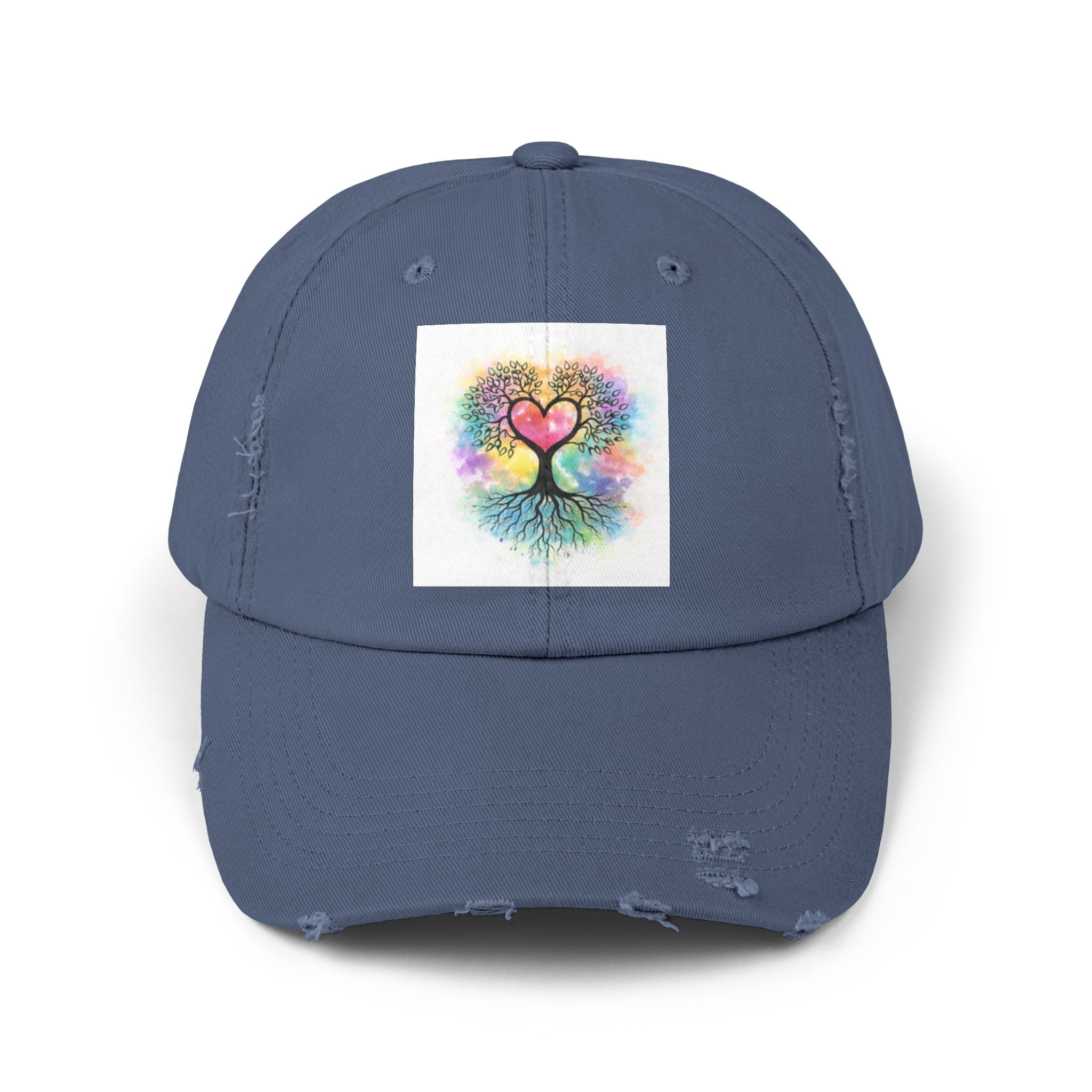 Water color Tree of Life Distressed Hat