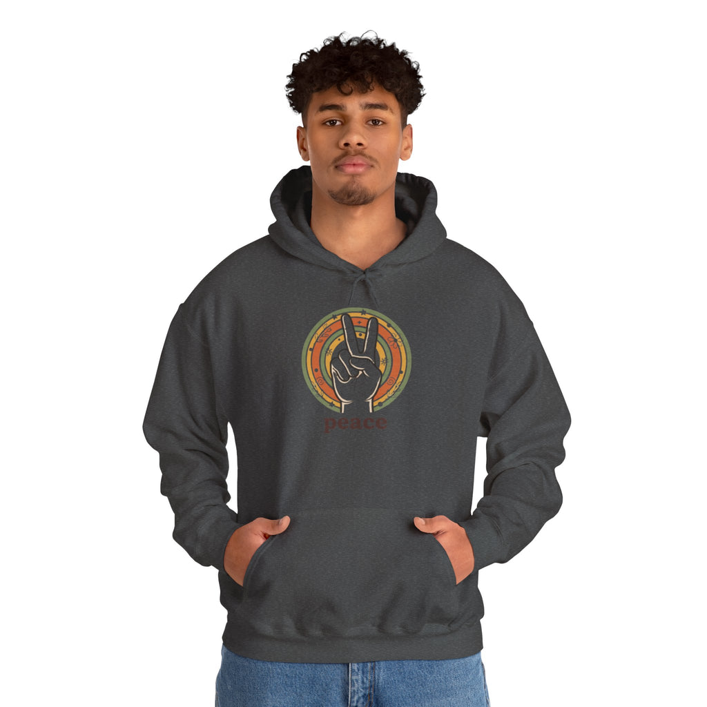 Peace Sign Hoodie — Retro Vibe Peace Hand Graphic Sweatshirt