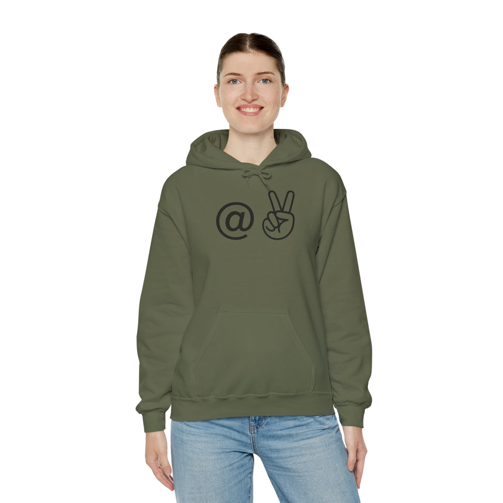 At Peace Minimal Hand Graphic Hoodie — Peaceful Vibes Unisex Hoodie