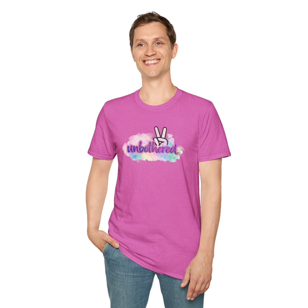 Unbothered Peace Sign T‑Shirt — Colorful Watercolor Graphic Tee