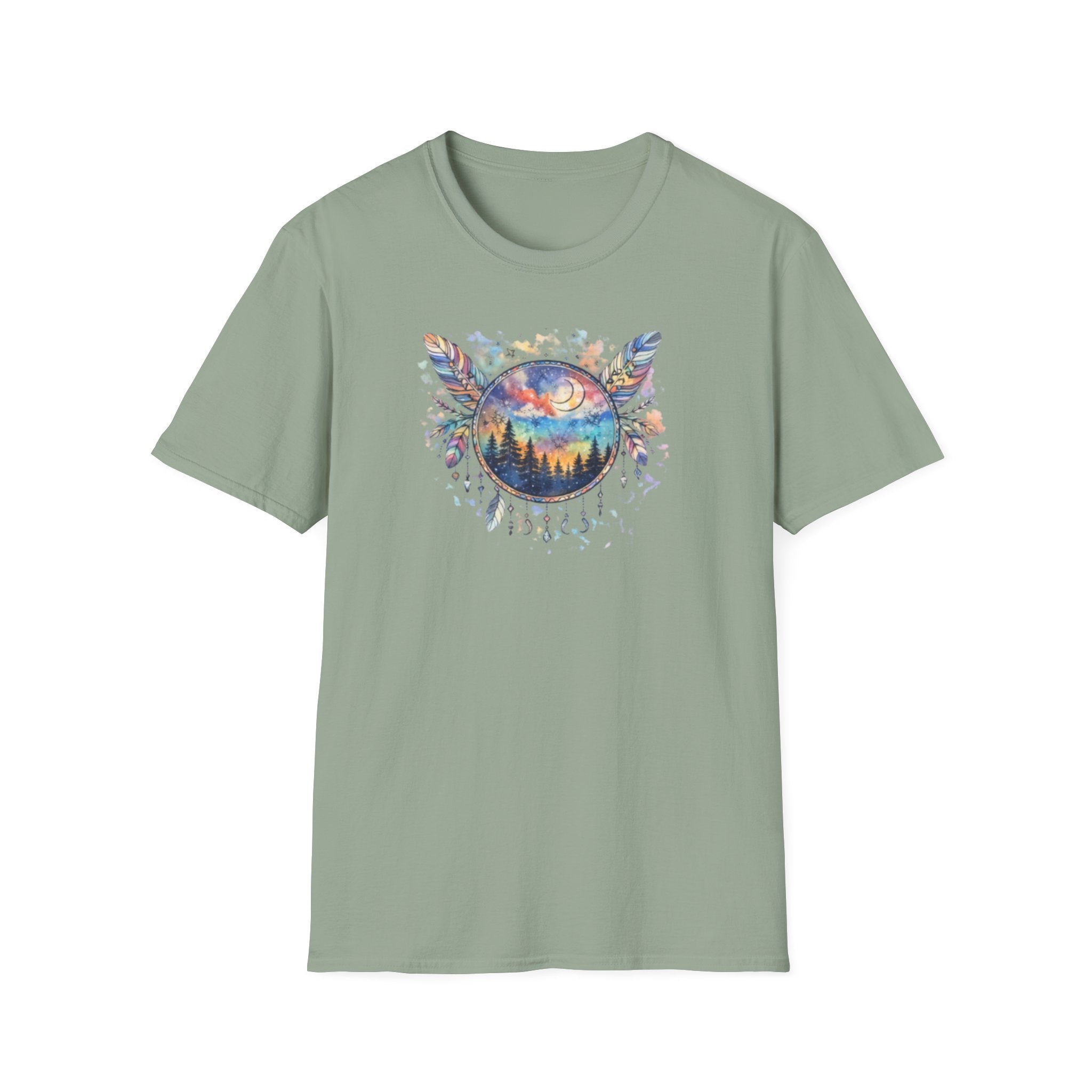 Watercolor Dreamcatcher Sunset T-Shirt — Boho Spiritual Tee