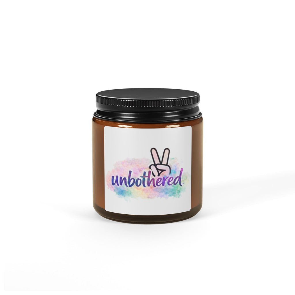 “Unbothered” Amber Jar Scented Candle (Calming Aromas, Giftable)